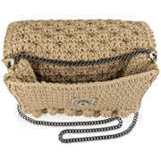 Bubble bag beige HANDKNITTED