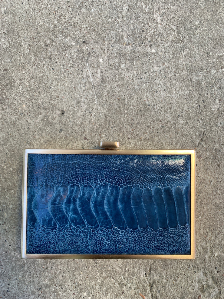 Iris double-faced ostrich box clutch UNIQUE