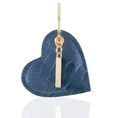 Heart ostrich key ring & bag charm