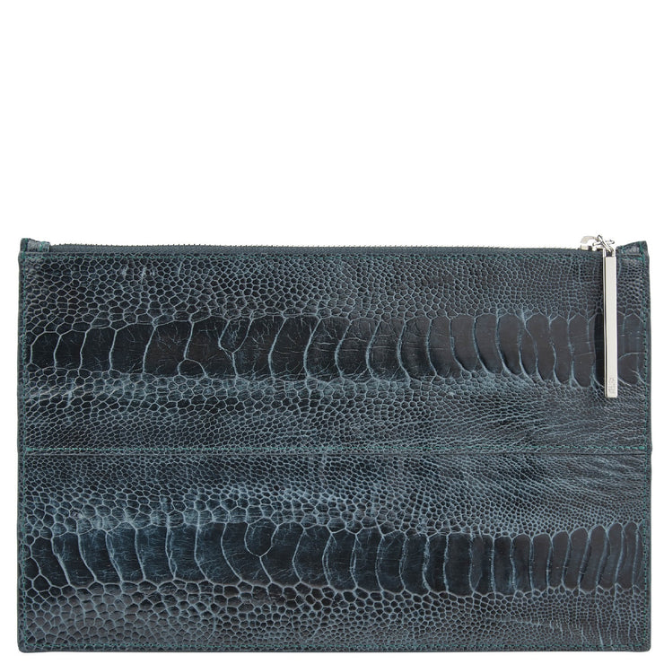 Leseli dark green ostrich clutch